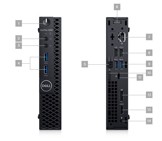 PC DELL Optiplex 3050 Micro; Intel Core i5-6500T / 2,5 GHz, 8GB RAM, 256GB SSD, Windows 10 Pro - Mic 1