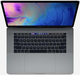 APPLE MacBook Pro 15" Touch bar A1990 Space Grey; Core i7 /2.6 GHz, 16GB RAM, 500GB SSD, LCD 15,4" R
