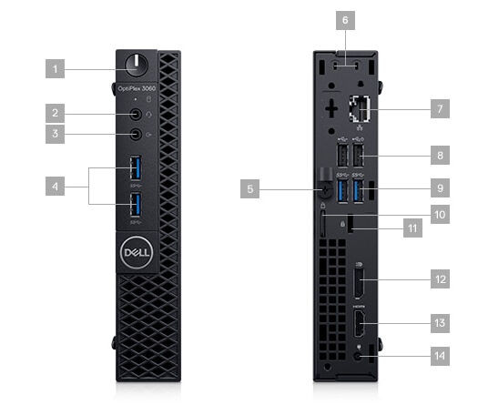PC DELL Optiplex 3060 Micro; Core i5 / 2.1 GHz, 8GB RAM, 256GB SSD, Wifi, BT, Windows 11 Pro - Micro 1
